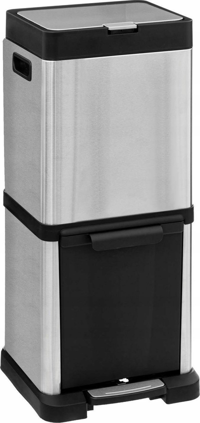 Koshi mbeturinash FIVE Simply Smart, 20L, dy ndarje, argjendtë e zezë