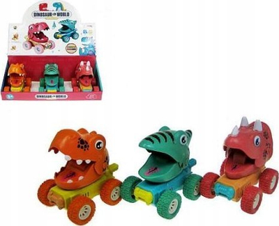 Lodër makinë dinosaur Hipo, 11cm, Press and Go, shumëngjyrëshe