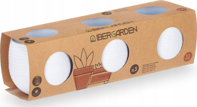 Set saksish me depo uji Ibergarden, 9.5 cm, plastikë PP, të bardha
