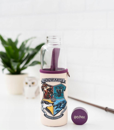 Shishe uji Harry Potter Glass Bottle, qelq borosilikat, 500ml, me mbështjellës neopreni