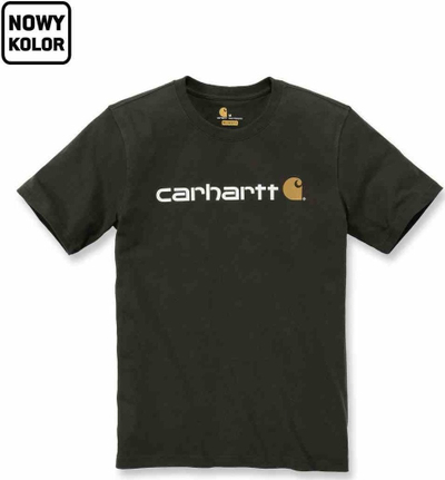Bluzë T-shirt Carhartt Core Logo, pambuk i trashë, XS, jeshile e errët