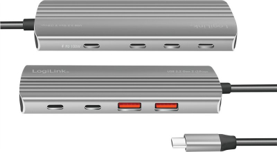 Hub USB LogiLink USB 3.2 Gen2, 7+1 porta, PD 100W, alumini
