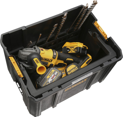Kuti veglash Dewalt TSTAK DWST1-71228, modulare, dorezë ergonomike, e verdhë