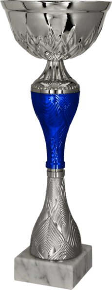 Kupë trofe Victoria Sport Silver Blue, metal, argjendtë blu