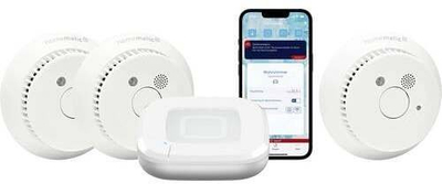 Set alarmi tymi Homematic IP Starter, 5 detektorë, për 5 dhoma, i bardhë
