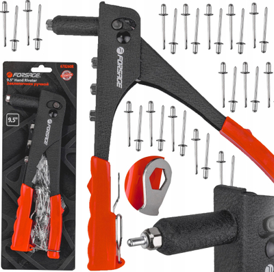 Riveter me dorë Forsage F-678260R, 250mm, për nita 2.4–4.8mm