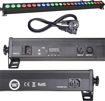Shirit LED për skenë Light4Me DECO 24 RGB, 24 LED, DMX, i zi