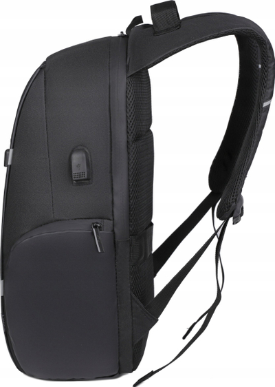 Çantë shpine Miru MBP-1056 për laptop 15.6", me portë USB, e zezë