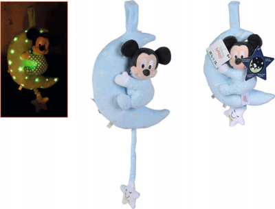 Lodër pellushi Simba Disney Mickey Moon 6315872506, që ndriçon në errësirë, për bebe, blu e çelët