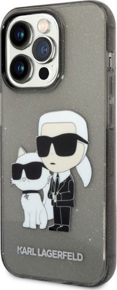 Mbulesë telefoni Karl Lagerfeld KLHCP14LHNKCT, për iPhone 14 Pro, hardcase, e zezë me shkëlqim