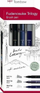 Set brush-pena Tombow Fudenosuke Trilogy WS-BHS-3P, set me 3 copë, majë elastike, e zezë edhe gri