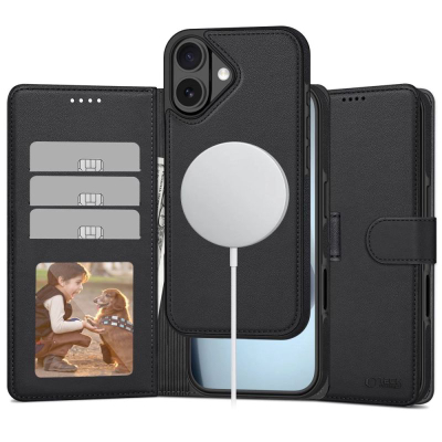Këllëf-portofol Tech-Protect Wallet MagSafe për iPhone 17, me mbajtëse kartash, i zi mat