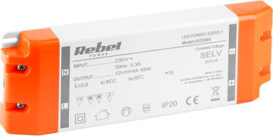 Furnizues energjie Rebel, 48W 4A, 12V, i bardhë