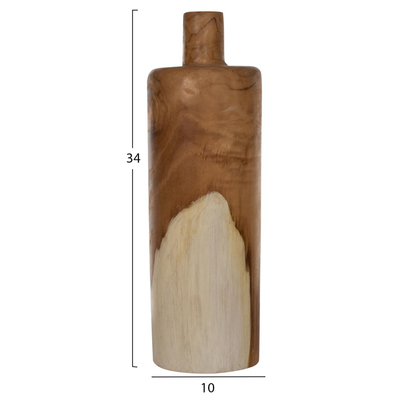 Set dekor tavoline teak 3-pjesësh 10×10×32 cm (HM7722)