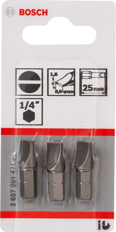 Set bite kaçavide Bosch Extra Hard, 8mm, 25mm, set 3 copë
