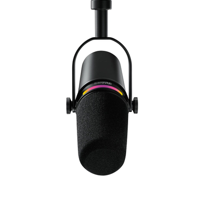 Mikrofon dinamik Shure MV7+, USB C XLR, për podcast, i zi