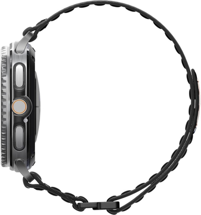Rrip ore Spigen Fabric Band për Samsung Galaxy Watch 8, hook and loop, për 46mm 44mm 40mm, i zi