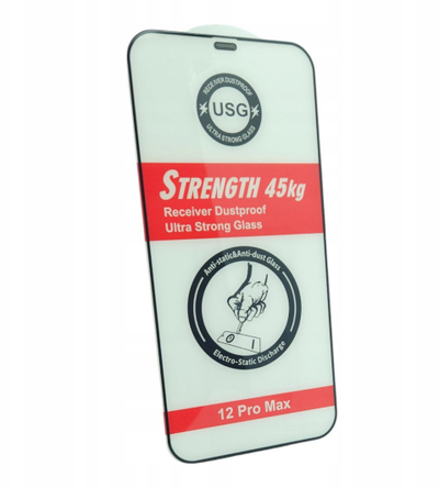 Xham mbrojtës USG Strength 45kg për iPhone 12 Pro Max, 6.7", 9H, transparent