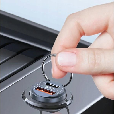 Karikues veture Usams C38, 30W PD QC, USB A USB C, vjollcë