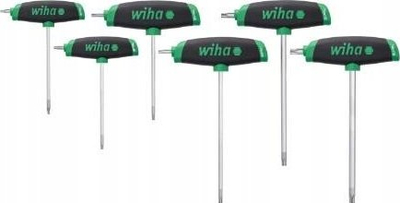 Set çelsash TORX Wiha 45622, T10 – T40, 6 copa, jeshil i zi