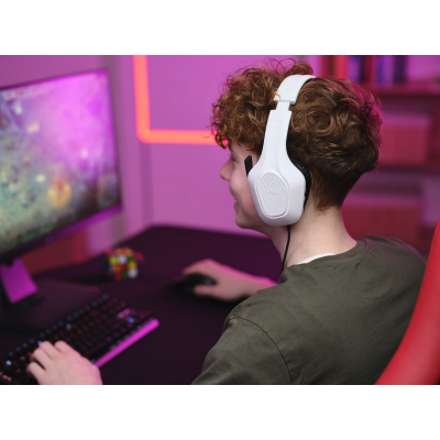 Kufje gaming Trust GXT415P Zirox, me kabllo, lidhje 3.5 mm, të bardha