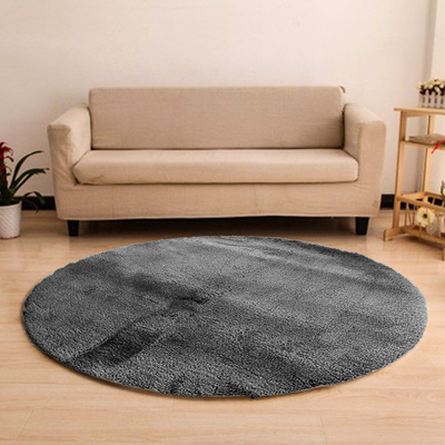 Tapet rrumbullak Strado Round Rabbit, 90x90 cm, antirrëshqitës, gri e çelët