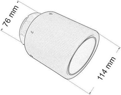 Gozhë shkarkimi MTuning, hyrje 76mm, dalje 114mm, karbon