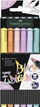 Set markerash Faber-Castell Brush Pen Black Edition Pastel Colours, 6 copë, ngjyra pastel, kuti kartoni