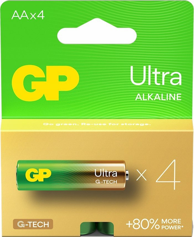 Bateri alkaline GP ReCyko Ultra G-TECH AA LR6, paketim me 4 copë