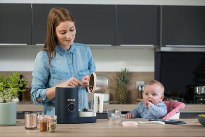 Мултикукер Beaba Babycook Neo, сад од стакло, корпа од не'рѓосувачки челик, сива