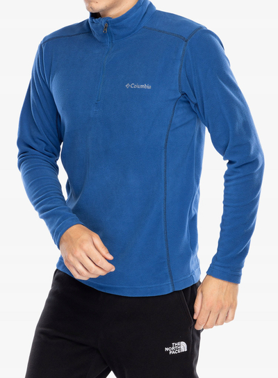 Bluzë polar Columbia Klamath Range II Half Zip, e lehtë, me jakë të lartë, blu