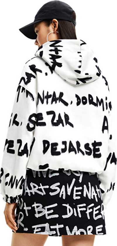 Bluzë Desigual Sweat Kora Regular Fit, e bardhë