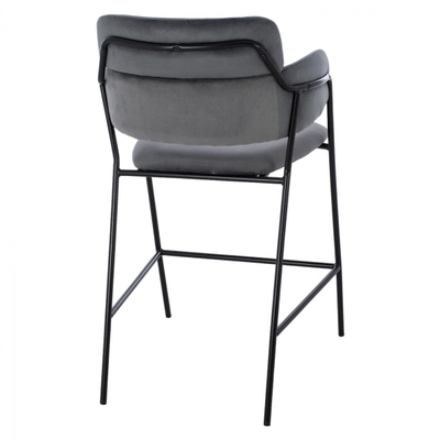Stol velvet + metal 54×58×95 cm (HM8735.01), gri