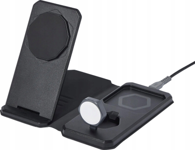Karikues wireless 3-në-1 UAG SRGE, MagSafe deri 25W, për iPhone, AirPods edhe Apple Watch, i zi-gri