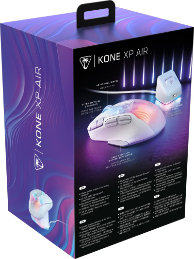 Maus gaming wireless Turtle Beach Kone XP Air, 19K DPI, RGB, i bardhë