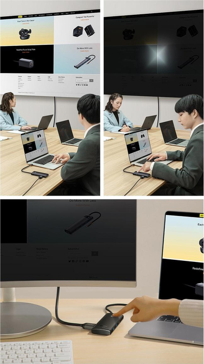 Dock USB C Baseus Lite Series WKQX050102, 6 në 1, HDMI 4K, gri