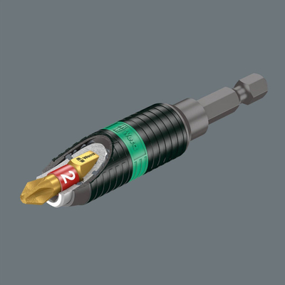 Mbajtës bitash Wera 897/4RSB Rapidaptor BiTorsion, Premium Plus, i zi me jeshile