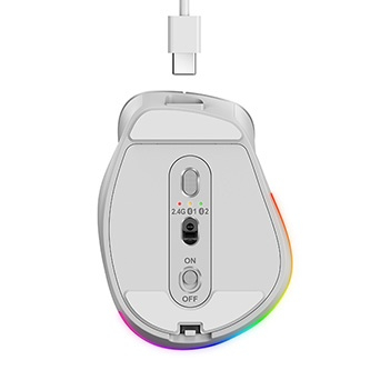 Mouse wireless Genius Ergo 9000S Pro, 2400DPI, optik, i bardhë kaltër