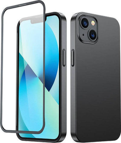 Mbulesë telefoni Joyroom 360 Full Case për iPhone 13, set 2 në 1, TPU edhe silikon, e zezë