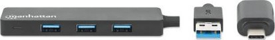 Hub USB Manhattan USB C Combo, 4 porta USB A, 5 Gbps, i zi