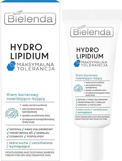 Krem fytyre Bielenda Hydro Lipidium Maximum Tolerance, hidratues dhe qetësues, 50ml