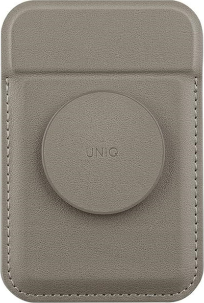 Portofol magnetik MagSafe UNIQ Flixa, me grip, për 2 karta, gri Flint