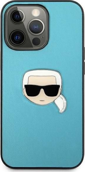 Kapak telefoni Karl Lagerfeld Karl Head për iPhone 13 Pro, lëkurë PU, mbrojtës, blu