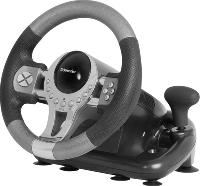 Timon lojrash Defender Forsage GTR, 12 butona, USB, me pedale, zi-gri