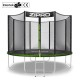 Trampolinë kopshti Zipro Jump Pro, 8FT 252cm, rrjetë e jashtme mbrojtëse, jeshile e zezë