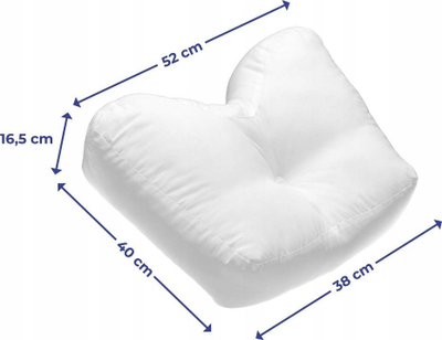 Jastëk ergonomik Ergonomic, 52x40x16.5 cm, antialergjik, i bardhë