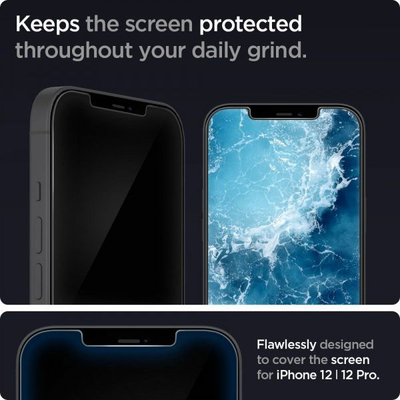 Xham mbrojtës SPIGEN GLAS.TR "EZ FIT" për IPHONE 12 PRO MAX