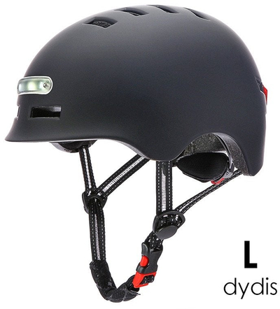 Helmetë Beaster BS02HBL, madhësia L, me drita LED, e zezë