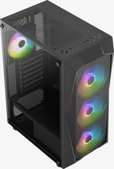 Kase kompjutri Aerocool Falcon ARGB, mid tower, xham i kalit, e zezë