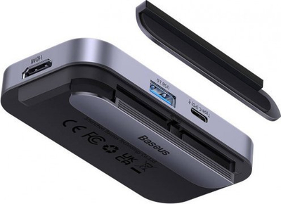 Stacion dokimi USB C Baseus WKWJ000113, 6 në 1, 4K HDMI, PD 100W, gri